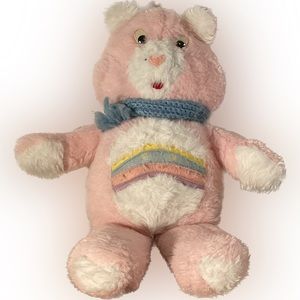 Vintage Care Bear wannabe/look alike/ugly-googly eyes-rainbow-scarf